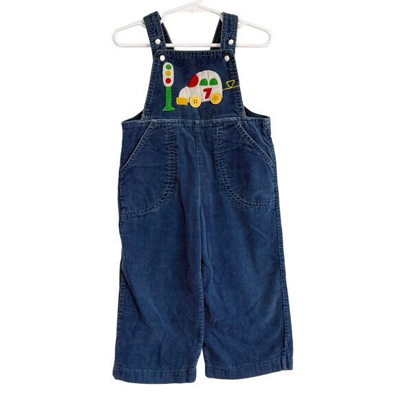 Vintage Sears Boys Corduroy Overalls Coveralls Blue Car Stop Light - 2T Toddler - Picture 1 of 7